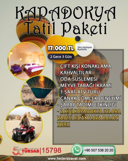 2 Gece 3 Gün Balon Turlu Paket
